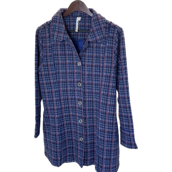 Lulu-B Women’s‎ Button Up Lined Jacket Collar Neck w/ Front Pockets Size Large - Picture 1 of 8